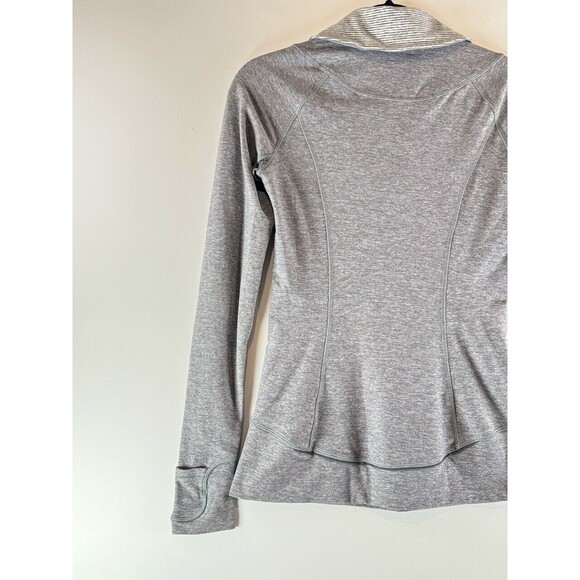 Lululemon Womens Sweater Gray Think Fast Pullover Tonka Stripe Heathered Size 4 - Picture 9 of 11